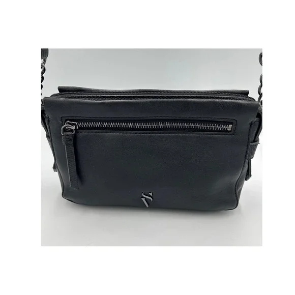 Simply Vera Faux Leather‎ Crossbody Bag Chain Strap Zipper Pocket - Picture 2 of 8